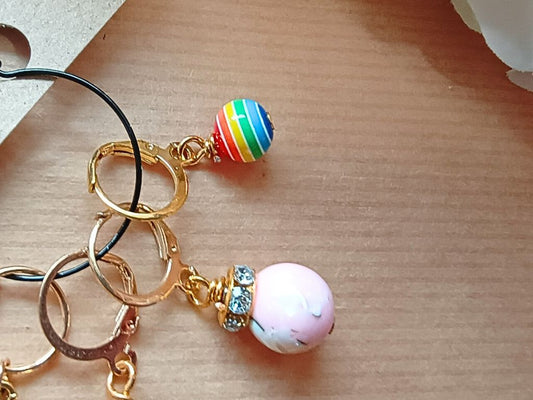 Handmade Stitch Markers "Rainbow & Bee" | Unique Accessories for Knitting & Crocheting