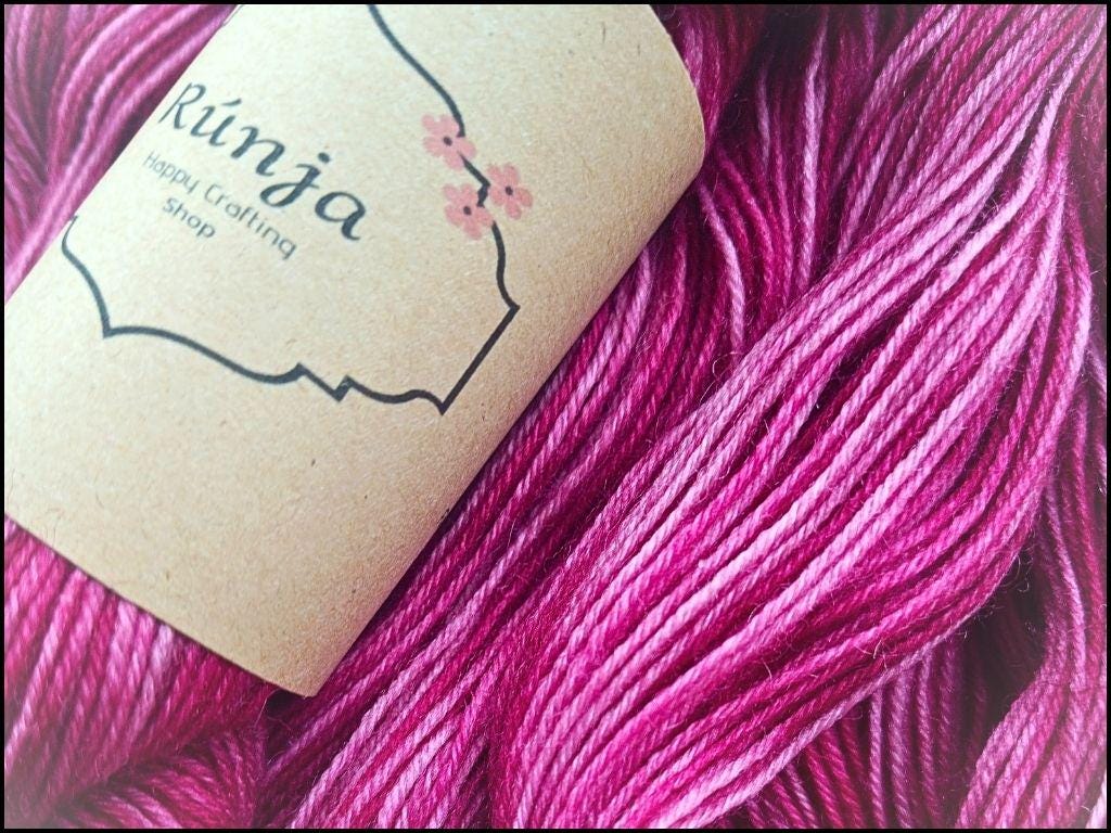 Star Ruby – Hand-dyed Merino Wool & Nylon Sock Yarn (50g) – Pink Melange