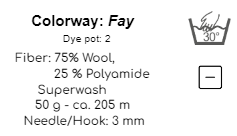 Fay - Hand-dyed yarn for knitting and crocheting. 50g. 