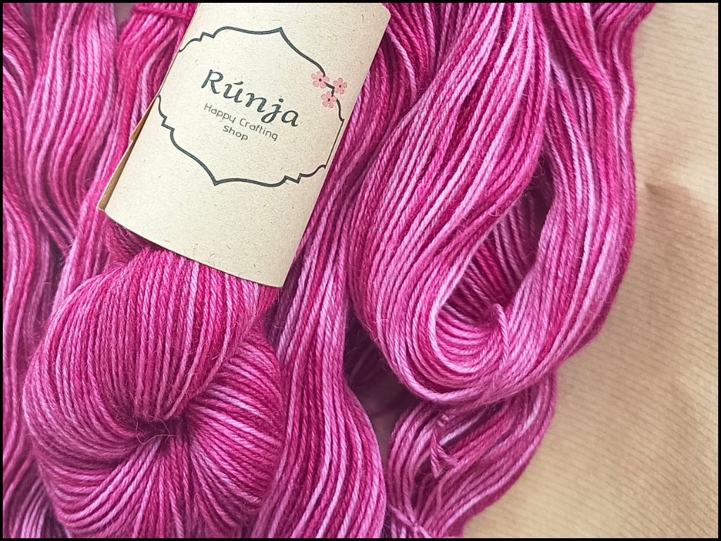 Star Ruby – Hand-dyed Merino Wool & Nylon Sock Yarn (50g) – Pink Melange