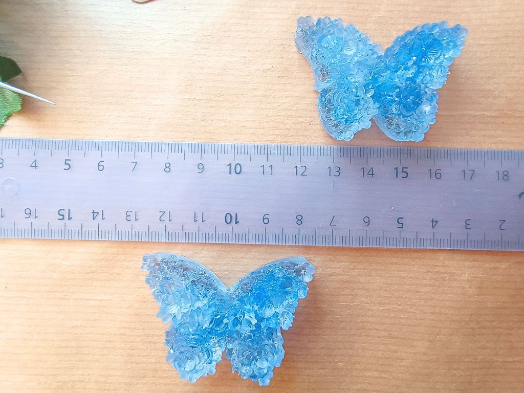 Clear Ice Blue Butterfly Button - Detailed Resin Statement Button (Sold Individually)