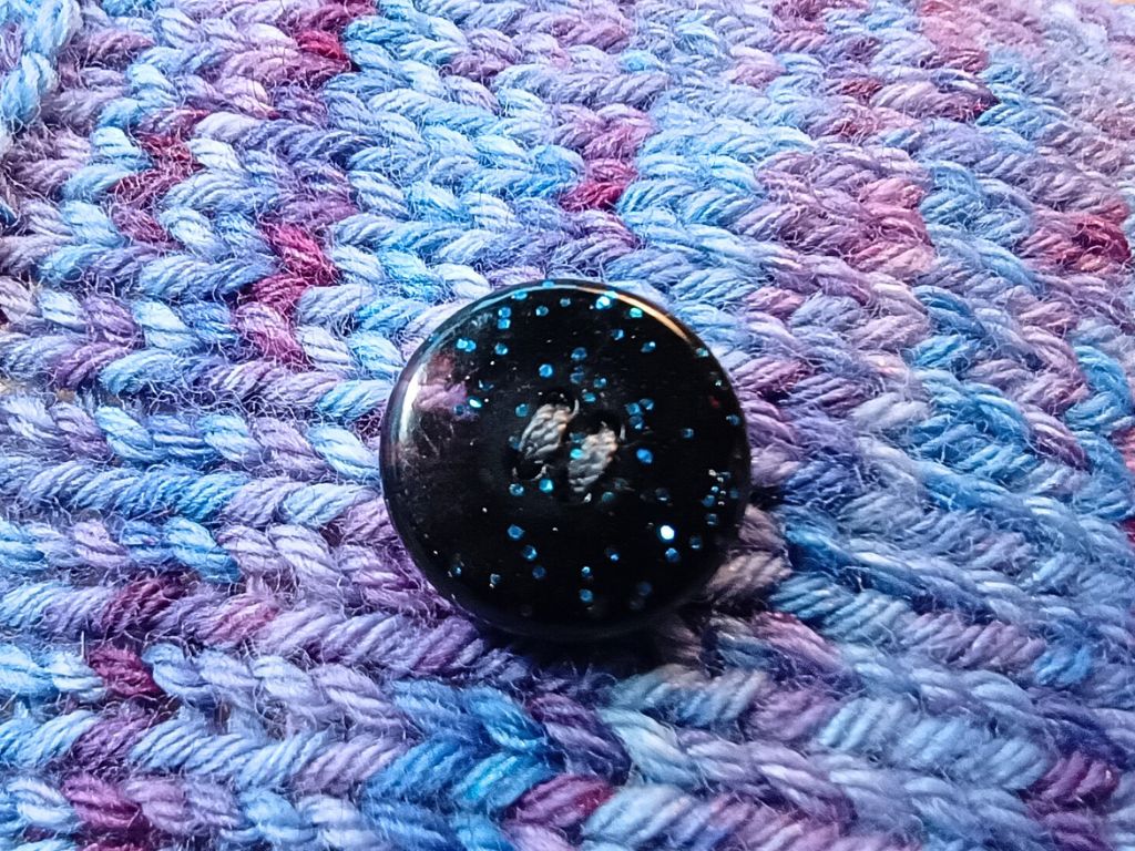 Set of 5 Handmade Dark Brown Resin Buttons (15mm) – Elegant Glitter Buttons for Knitting and Sewing