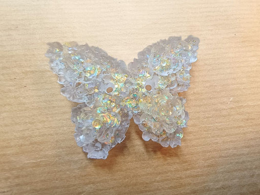 Exclusive Handmade Butterfly Buttons in Resin – Iridescent Glitter (50 mm)