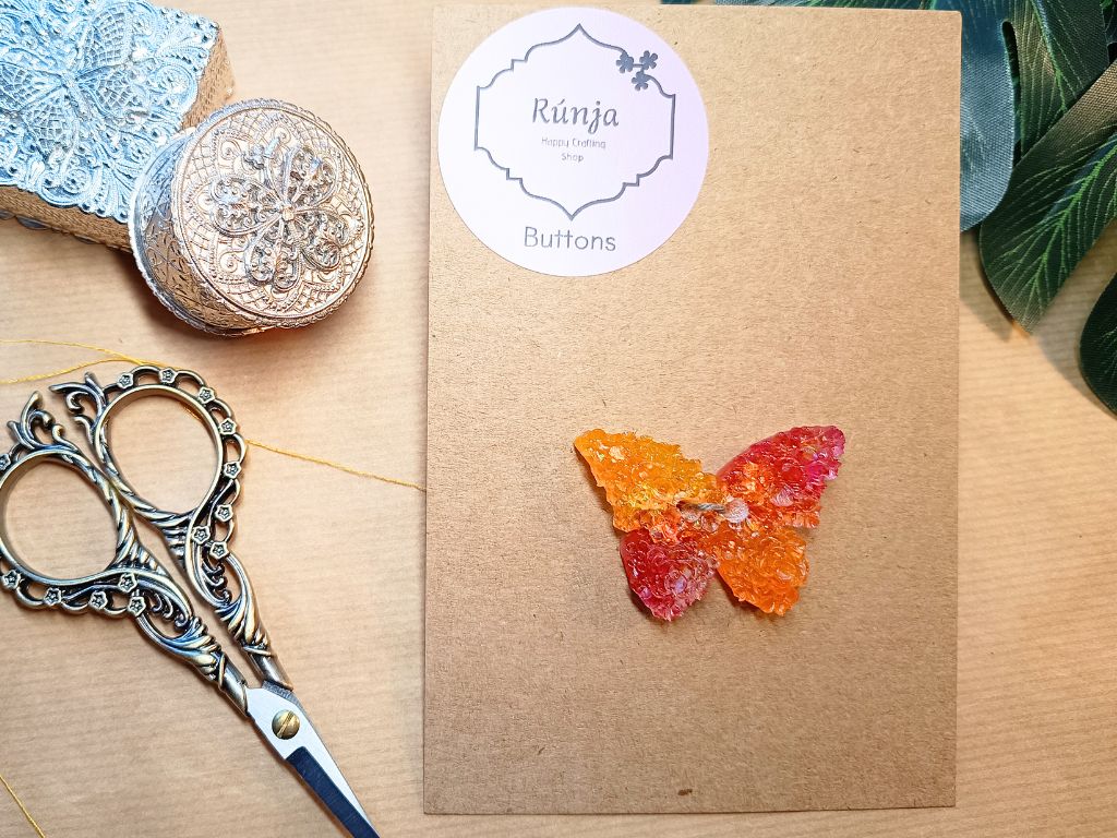 Exclusive Handmade Butterfly Buttons in Resin – Unique Design for Knitting and Sewing (50 mm)