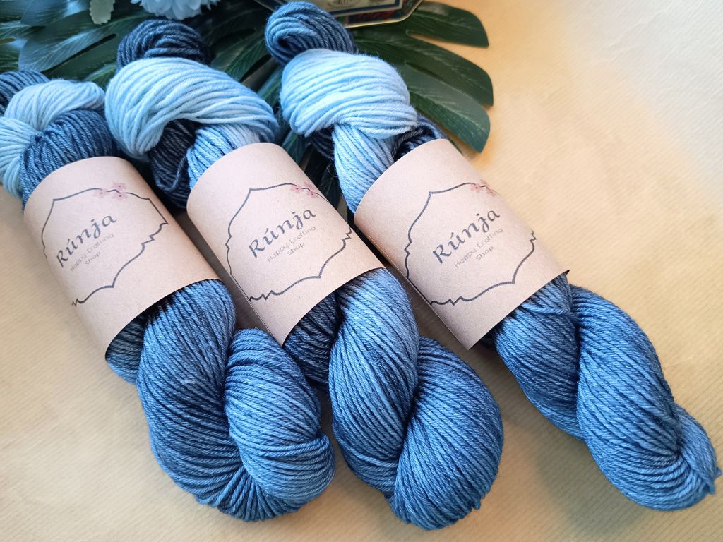 Hand-Dyed Blue Yarn - Riverside (DK) | RúnjaCrafts
