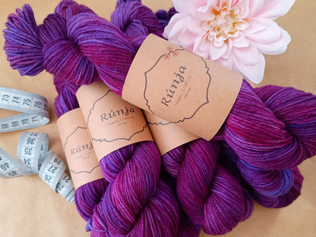 Hand-Dyed Luxury Yarn - Rhapsody | Deep Violet and Indigo - RúnjaCrafts