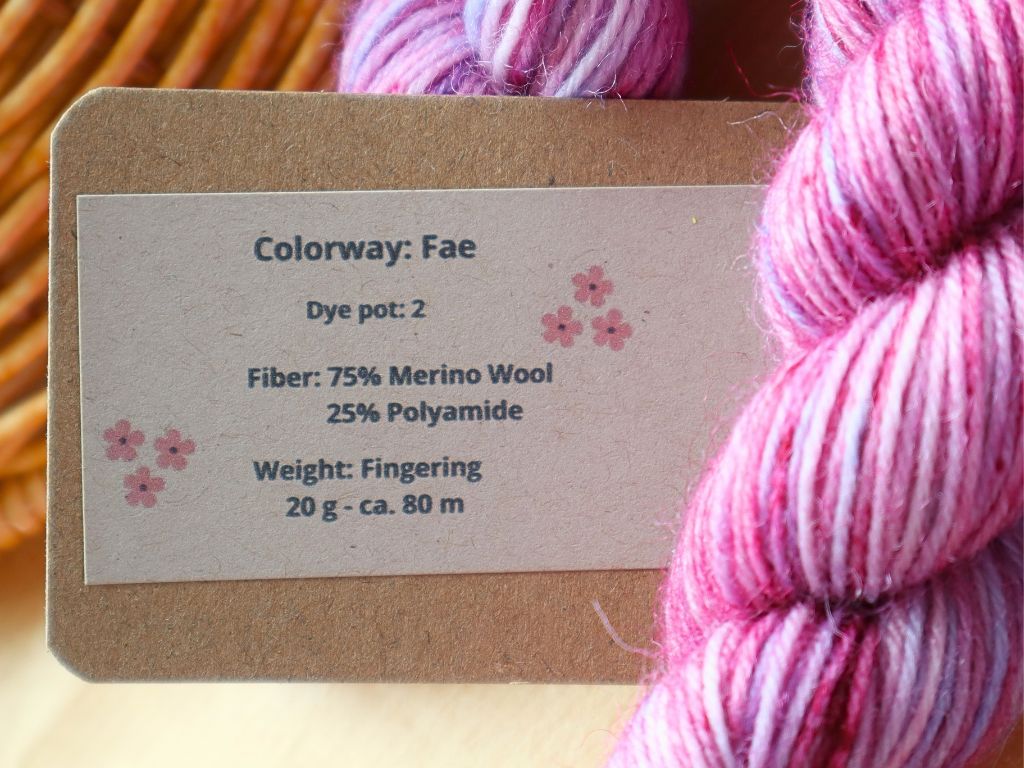 Pink/Purple Hand-dyed Merino/Polyamide (Fingering) – 20g – "Fae"