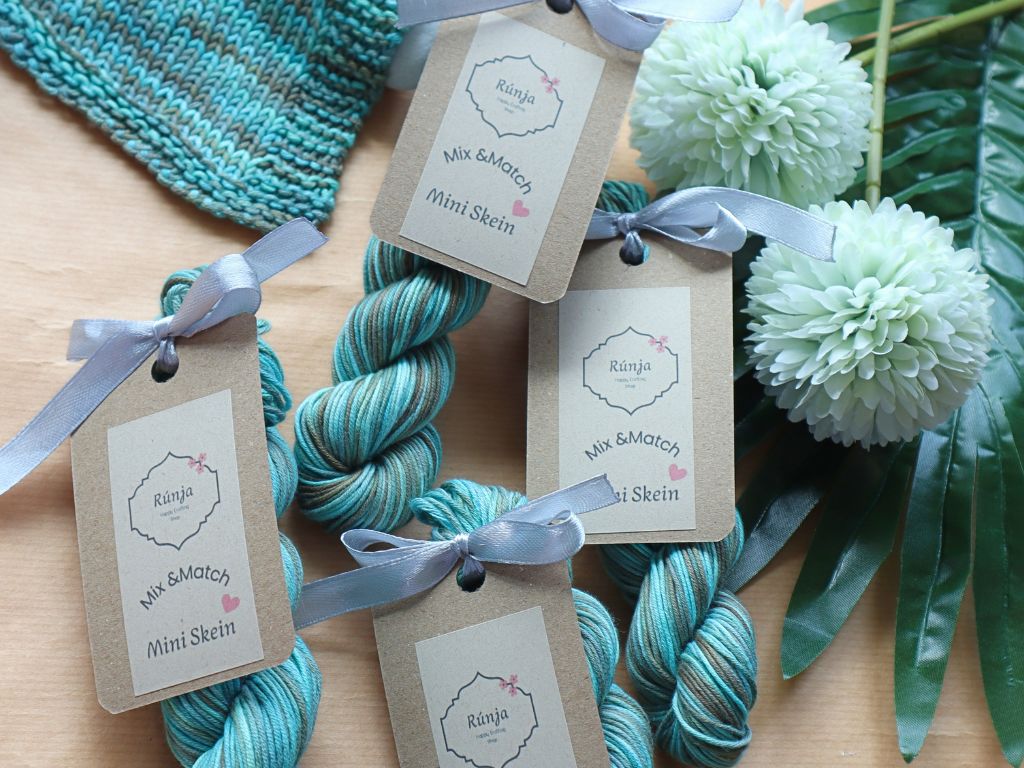 Green Hand-Dyed Cotton (Sport) – 20g – "SkyFall"