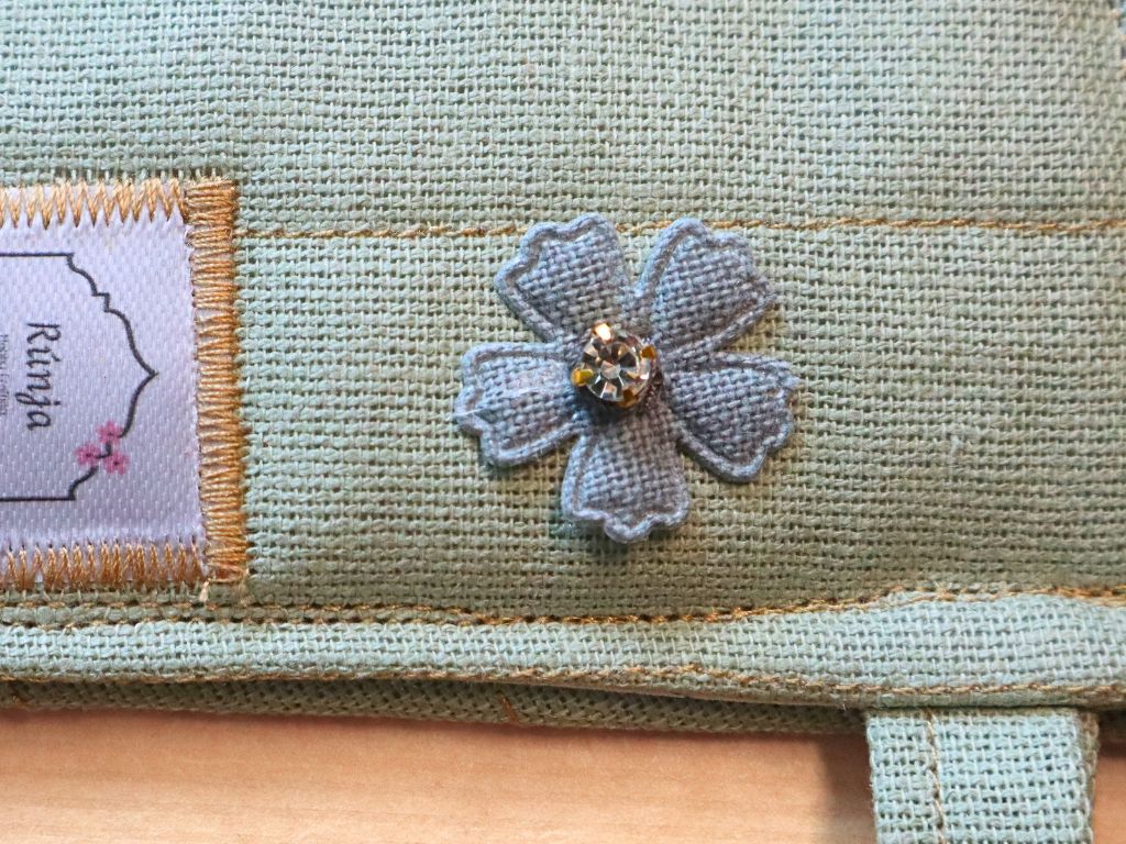Hand-sewn Scissor Pocket in Dusty Green – Unique Sewing and Knitting Case from RúnjaCrafts