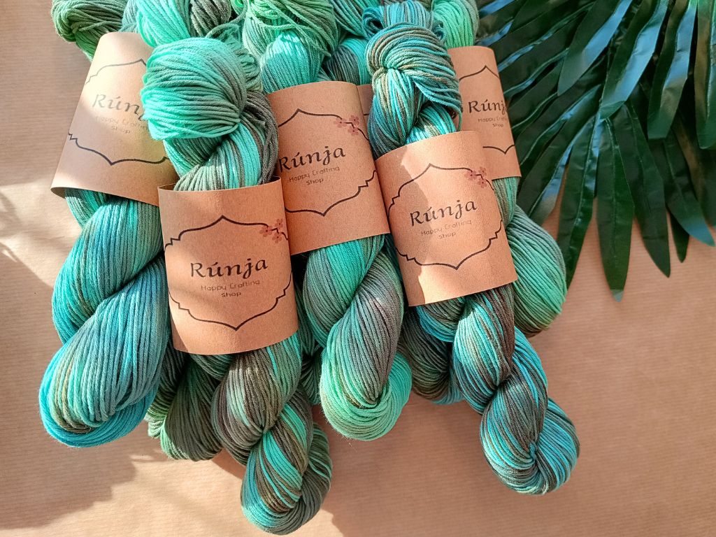Skyfall – Hand Dyed Cotton Yarn (100% Cotton) - 50g | Sport Weight from RúnjaCrafts