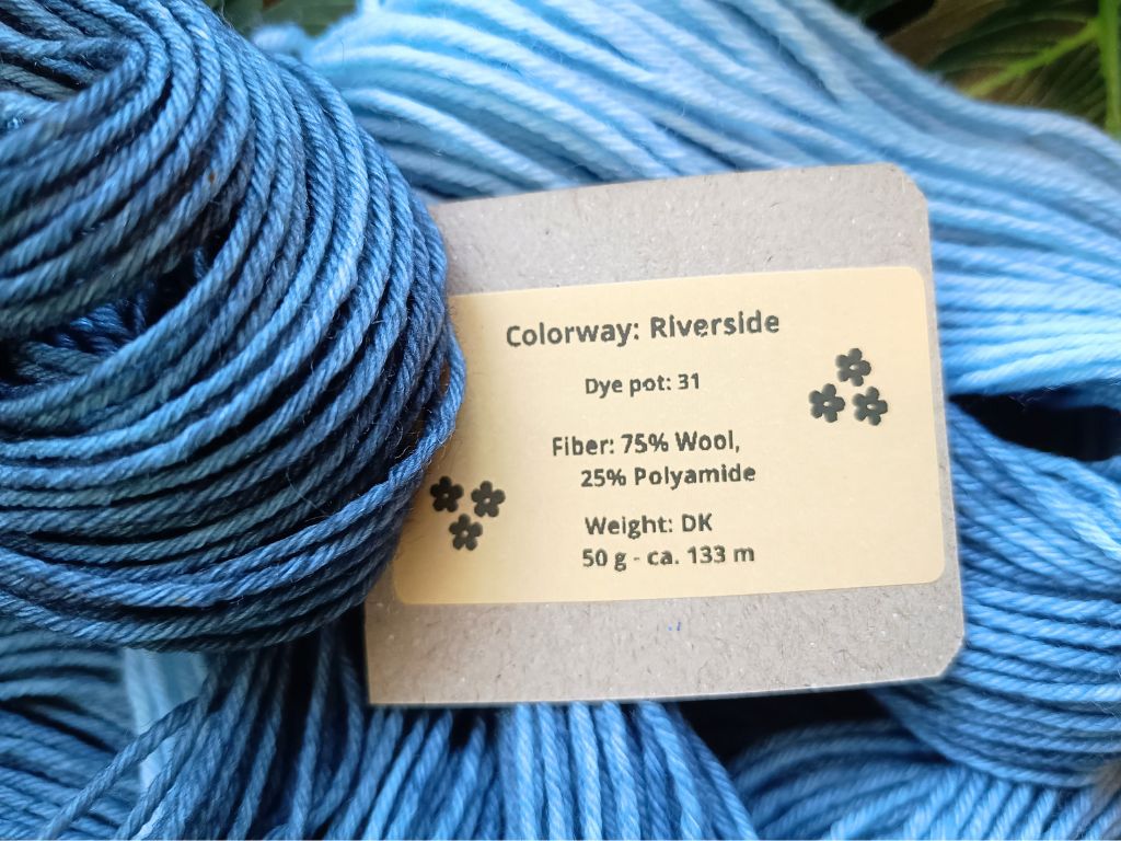 Hand-Dyed Blue Yarn - Riverside (DK) | RúnjaCrafts
