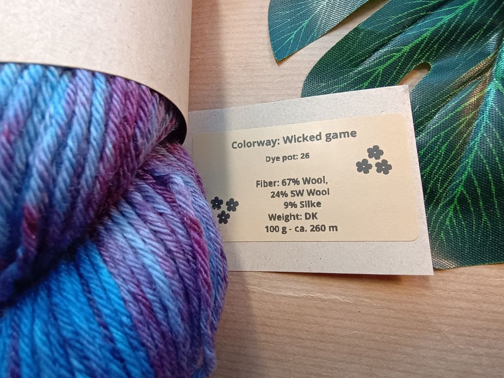Wicked Game Hand Dyed Yarn | DK Weight Merino Wool & Silk Blend 100g | Luxury Knitting Yarn