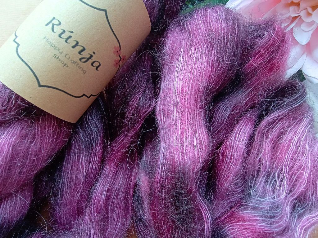 RúnjaCrafts "Running up that hill" Mohair Blend Yarn | Hand-dyed Luxury Yarn for Knitting and Crocheting