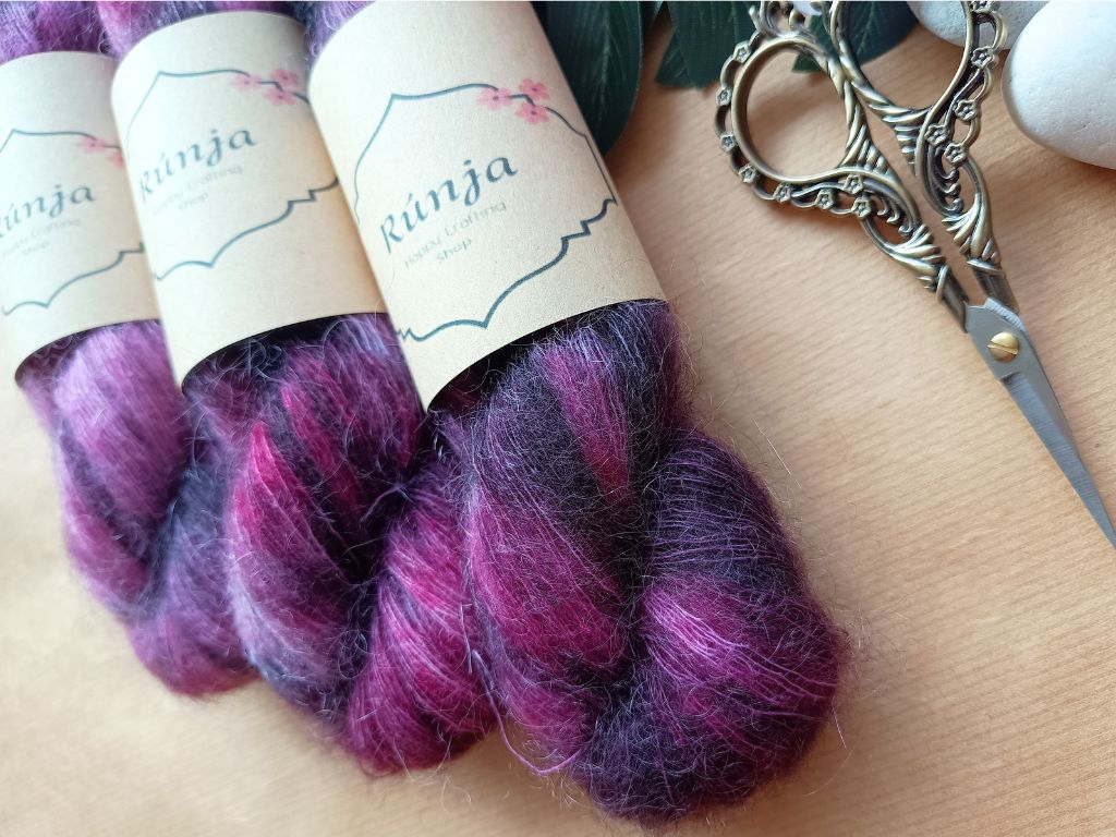 RúnjaCrafts "Running up that hill" Mohair Blend Yarn | Hand-dyed Luxury Yarn for Knitting and Crocheting