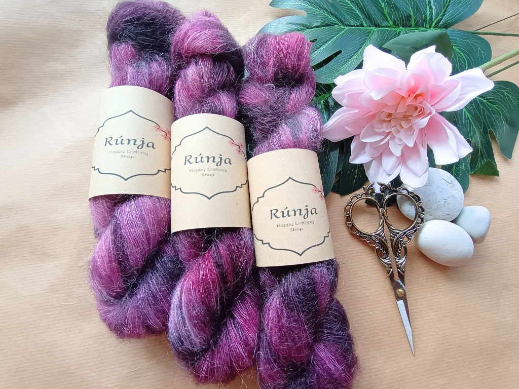 RúnjaCrafts "Running up that hill" Mohair Blend Yarn | Hand-dyed Luxury Yarn for Knitting and Crocheting