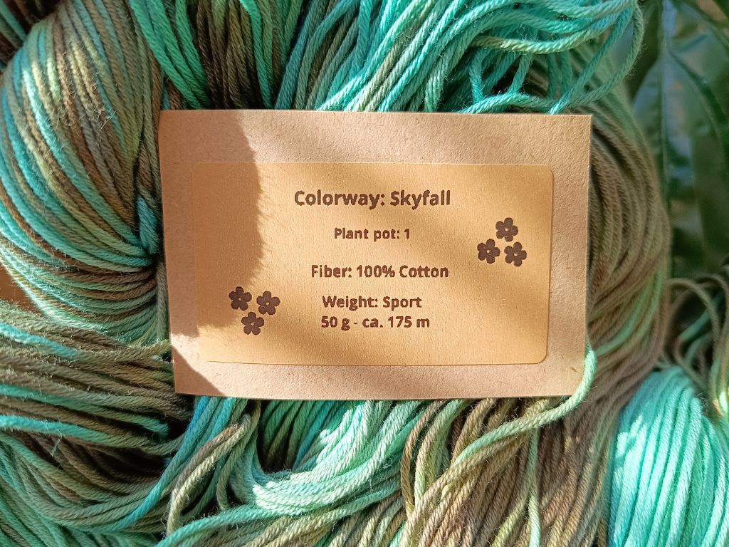 Skyfall – Hand Dyed Cotton Yarn (100% Cotton) - 50g | Sport Weight from RúnjaCrafts