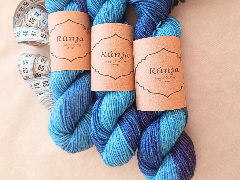 Hand dyed DK yarn - Stay - Blue & Purple Merino Wool - 50g