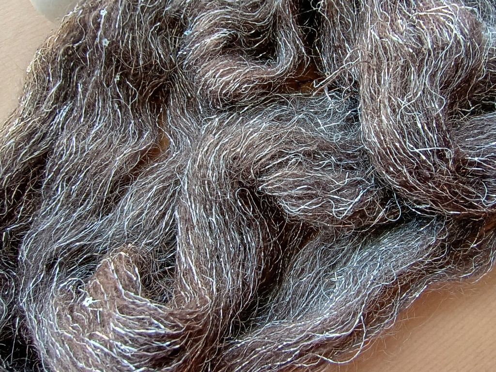 Silver Flame Glitter Mohair Yarn | Hand Dyed Luxury Yarn with Sequins