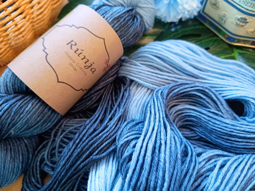 Hand-Dyed Blue Yarn - Riverside (DK) | RúnjaCrafts