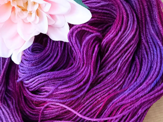 Hand-Dyed Luxury Yarn - Rhapsody | Deep Violet and Indigo - RúnjaCrafts