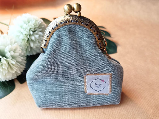 Velvet pouch for knitting accessories - Dusty green velvet