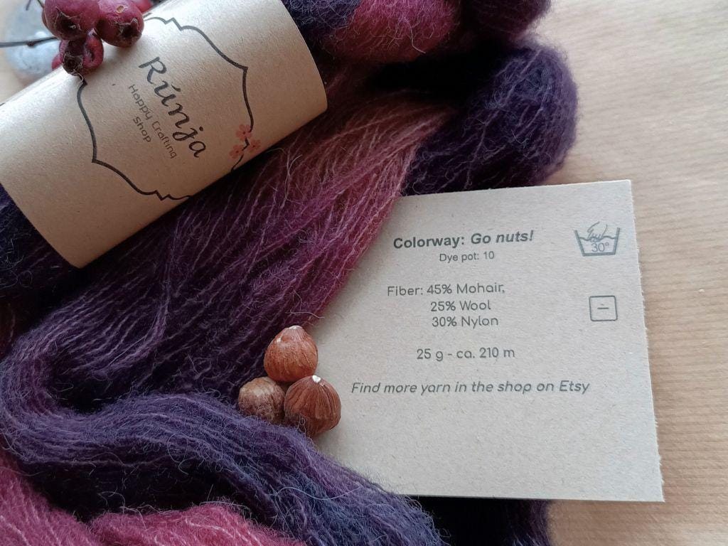 Go nuts! - 25g - Hand-dyed mohair blend 